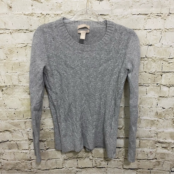 Banana Republic Gray Metallic Weave Wool Cashmere Blend Sweater - Picture 1 of 4